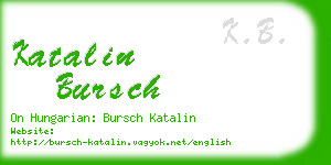 katalin bursch business card